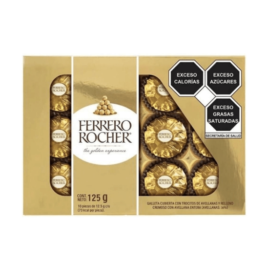 Imagen de Chocolates Ferrero Rocher caja cartón 10 pzas (125g)
