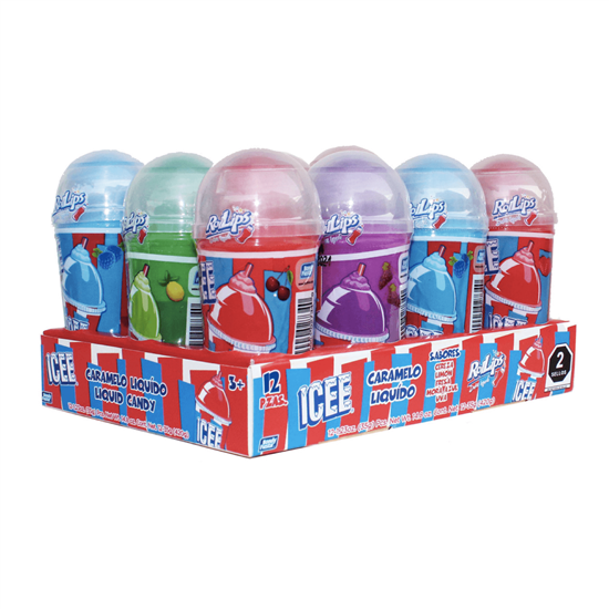Imagen de Caramelo líquido sabores frutales Bondy Fiesta Icee RolLips 12 pzas de 35g c/u (420g)
