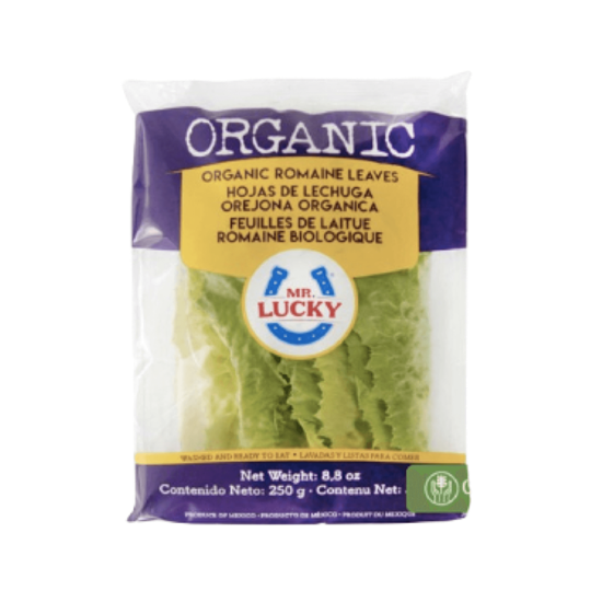 Imagen de Hojas de lechuga orejona orgánica lavadas y listas para comer Mr. Lucky 250g