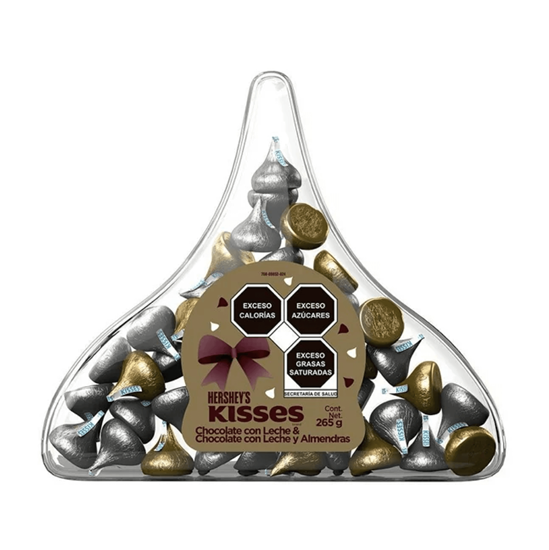 Imagen de Chocolate con leche y almendras Hershey's Kisses caja acrílico 265g