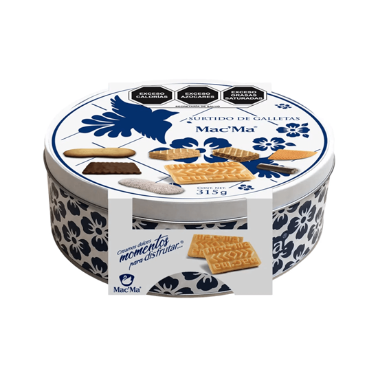 Imagen de Galletas surtidas Mac'Ma lata blanca golondrinas 315g
