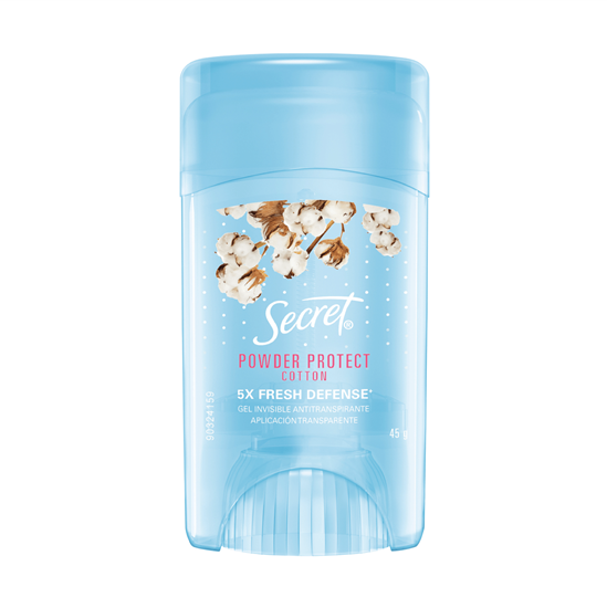 Imagen de Gel invisible antitranspirante Secret Powder Protect Cotton 5X Fresh Defense 45g