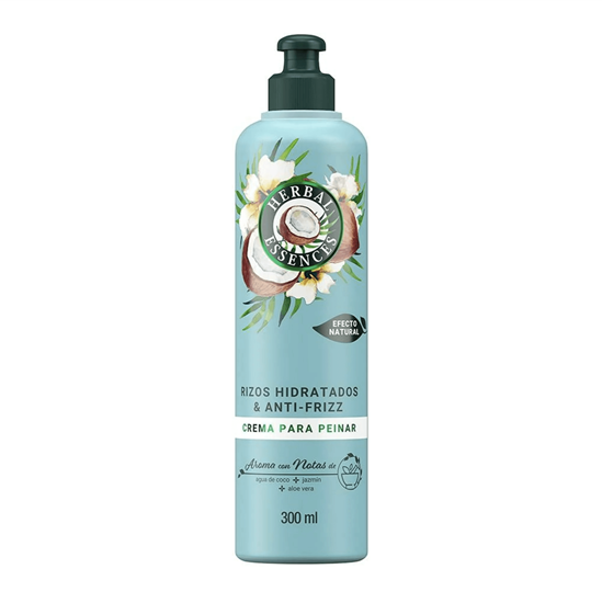 Imagen de Crema para peinar efecto natural con agua de coco & jazmín Herbal Essences Rizos Hidratados & Anti-Frizz 300ml
