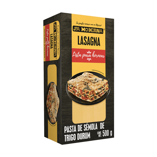 Imagen de Pasta de trigo La Moderna Lasagna lista para hornear 500g