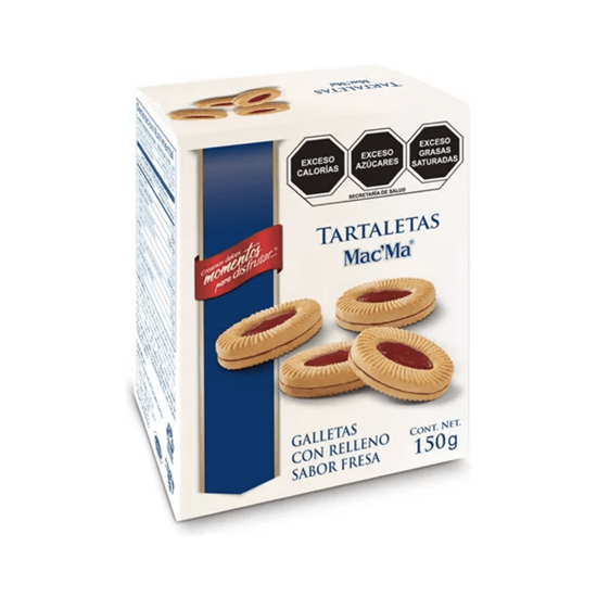 Imagen de Galletas con relleno sabor fresa Mac'Ma Tartaletas 150g