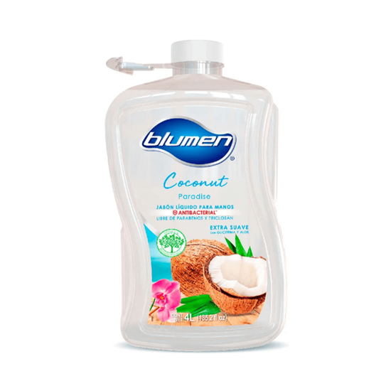 Imagen de Jabón líquido antibacterial para manos aroma coco Blumen Coconut Paradise 4L