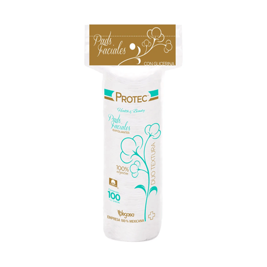 Imagen de Pads faciales redondos exfoliantes de algodón Protec 100 pzas