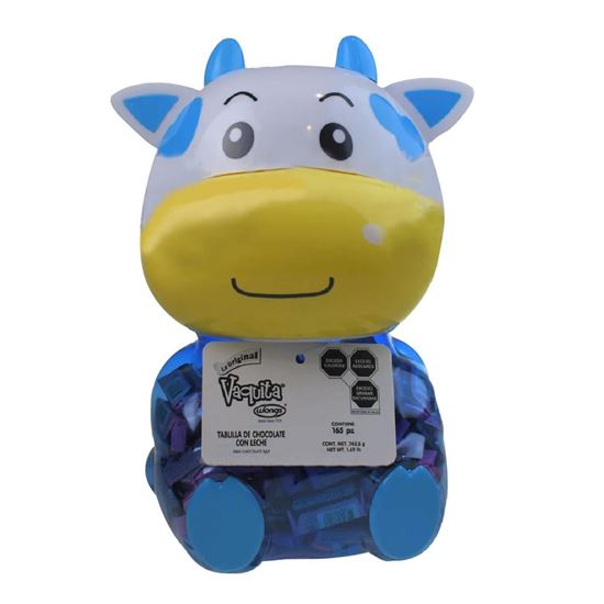 Imagen de Chocolate con leche Wongs Vaquita Minis vitrolero vaquita azul 165 pzas (742.5g)