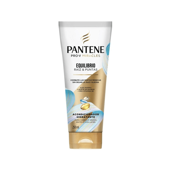 Imagen de Acondicionador hidratante para cabello graso, mixto o con luces Pantene Pro-V Miracles Equilibrio Raíz y Puntas 250ml