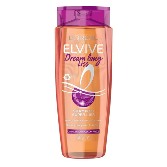 Imagen de Shampoo super liss para cabello largo con frizz L'Oreal Paris Elvive Dream Long Liss 680ml