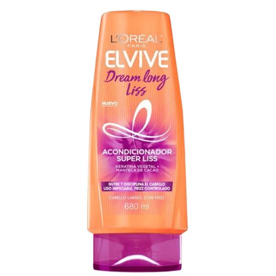 Imagen de Acondicionador super liss para cabello largo con frizz L'Oreal Paris Elvive Dream Long Liss 680ml
