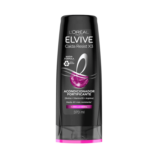 Imagen de Acondicionador fortificante para cabello débil L'Oreal Paris Elvive Caída Resist X3 370ml
