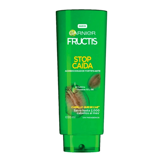 Imagen de Acondicionador fortificante sin parabenos para cabello que se cae Garnier Fructis Stop Caída 650ml