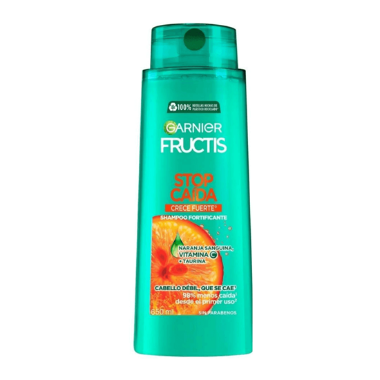 Imagen de Shampoo fortificante sin parabenos para cabello débil Garnier Fructis Stop Caída Crece Fuerte 650ml