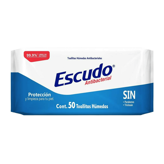 Imagen de Toallitas húmedas antibacteriales Escudo Antibacterial 50 pzas