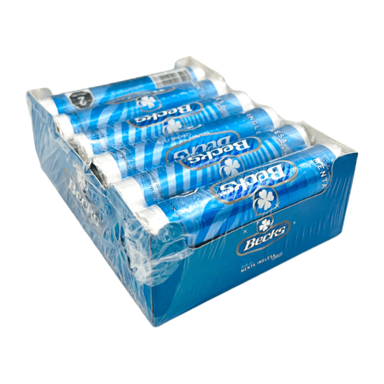 Imagen de Pastillas sabor menta inglesa con clorofila Becks en tubo cartón con 12 pzas (356.4g)