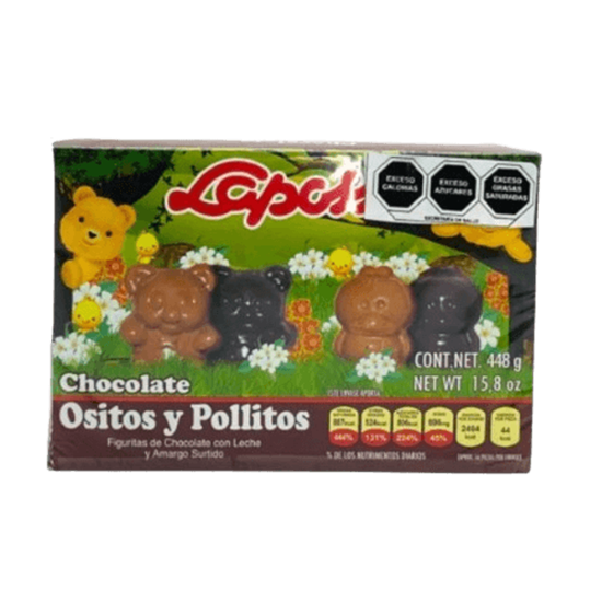 Imagen de Chocolates surtidos (con leche y amargos) Laposse Ositos y Pollitos 448g
