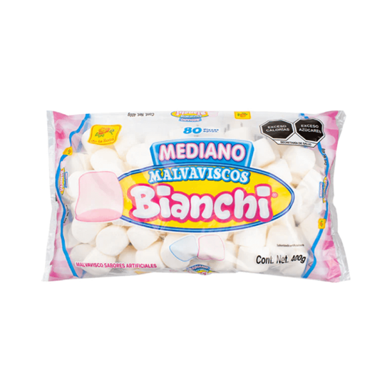 Imagen de Bombones blancos De la Rosa Malvaviscos Bianchi Mediano 80 pzas aprox. (400g)