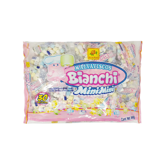 Imagen de Bombones mini De la Rosa Malvaviscos Bianchi Mini Mini 30 pzas de 28g c/u (840g)