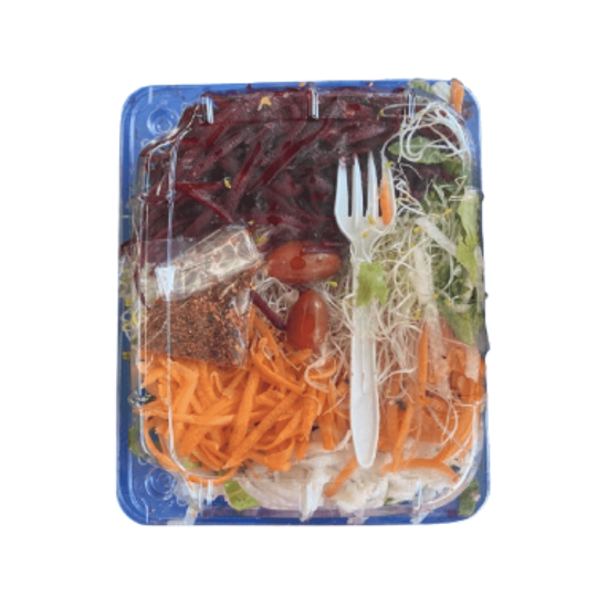 Imagen de Ensalada preparada en domo (lechuga, tomate uva, germinado de alfalfa, zanahoria, betabel y jícama)