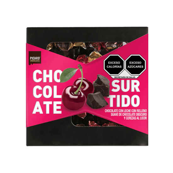 Imagen de Chocolates surtidos tipo trufa y rellenos con cerezas al licor Picard 90g