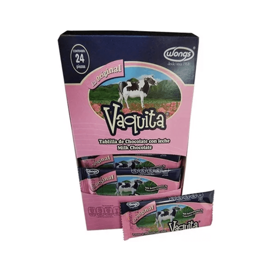 Imagen de Chocolates con leche Vaquita Wongs 24 pzas de 10g c/u (240g)