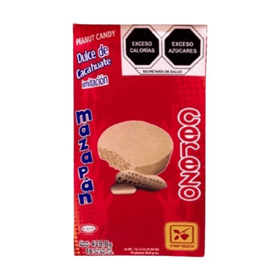 Imagen de Dulce de cacahuate estilo mazapán Cerezo 16 pzas de 26.8g c/u (428.8g)