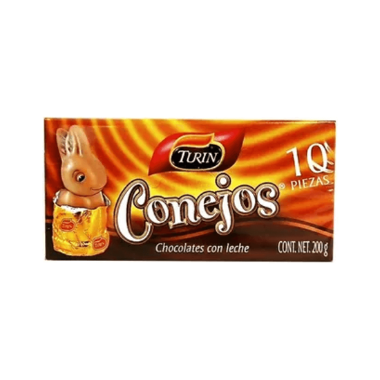 Imagen de Chocolate con leche Turín Conejos caja con 10 pzas de 20g c/u (200g)