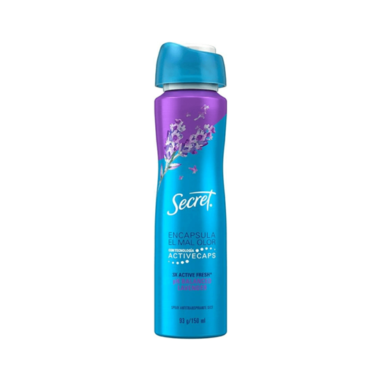 Imagen de Spay antitranspirante seco Secret pH Balanced Lavender 3X Active Fresh 93g/150ml