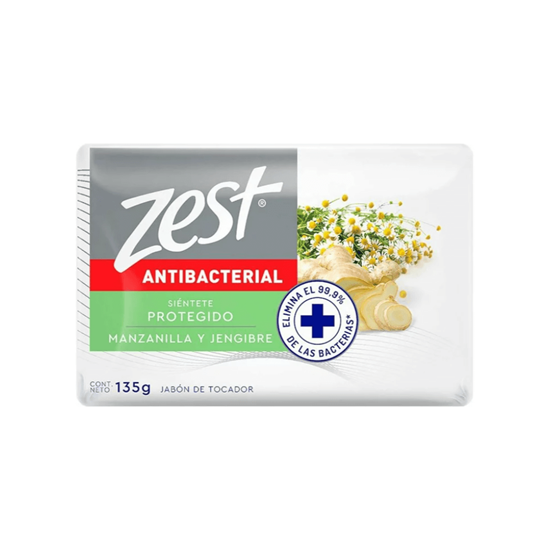 Imagen de Jabón de tocador Zest Antibacterial manzanilla y jengibre 135g