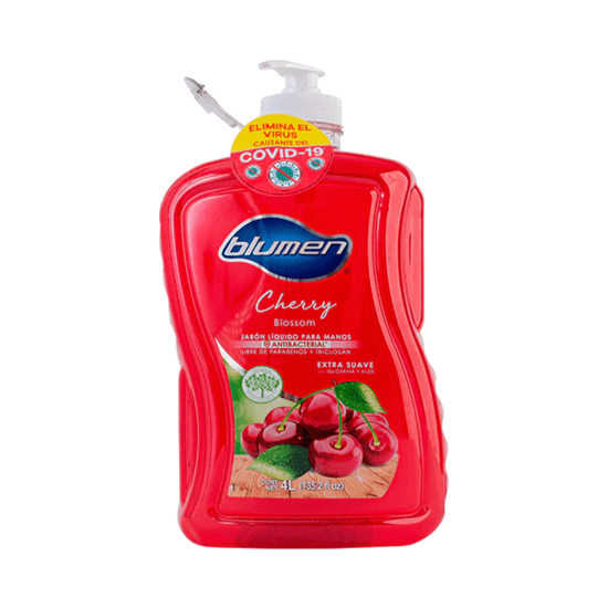 Imagen de Jabón líquido antibacterial para manos aroma cereza Blumen Cherry Blossom 4L