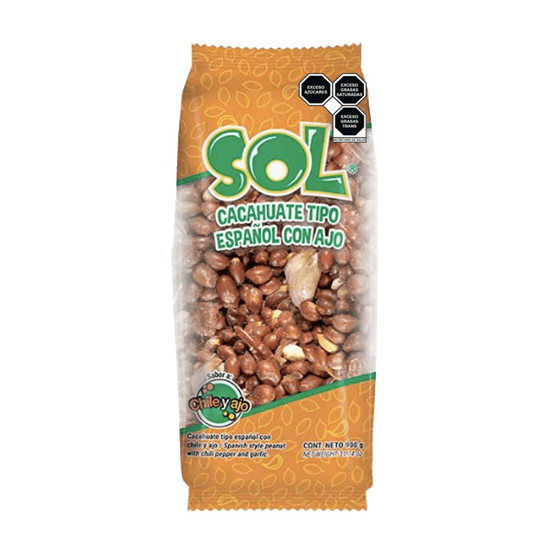 Imagen de Cacahuate tipo español con chile y ajo Sol 900g