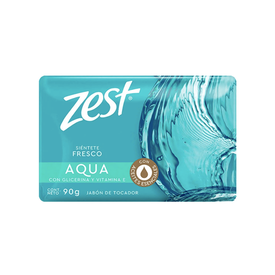 Imagen de Jabón de tocador Zest Aqua con glicerina y vitamina E 90g