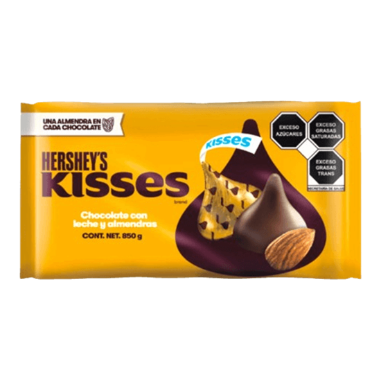 Imagen de Chocolate con leche y almendras Hershey’s Kisses bolsa de 850g
