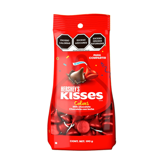 Imagen de Chocolates con leche Hershey's Kisses Colors rojo 190g