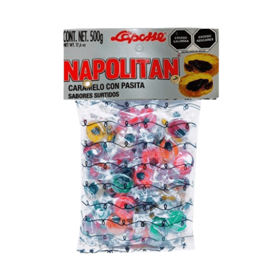 Imagen de Caramelo napolitano con pasita sabores surtidos Laposse Napolitan 500g