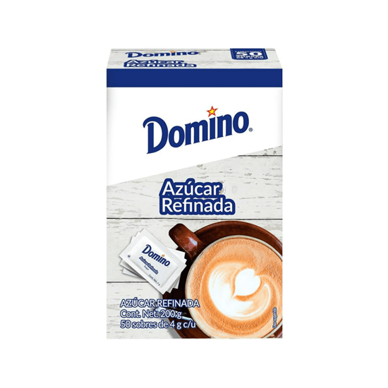 Imagen de Azúcar refinada Domino 50 sobres individuales de 4g c/u (200g)