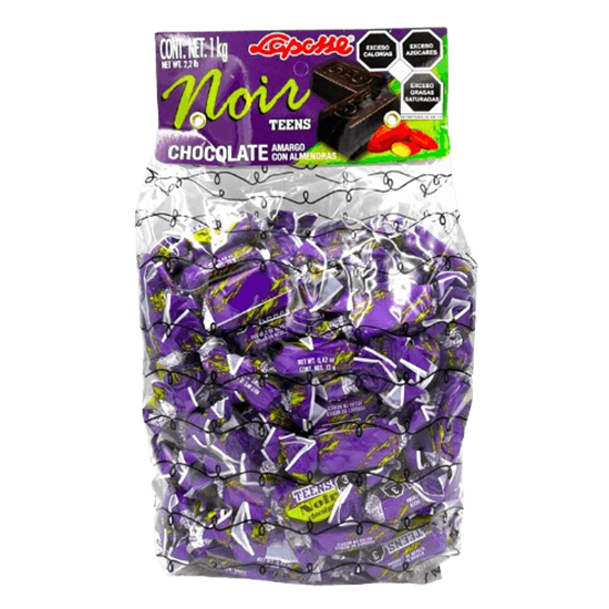 Imagen de Chocolate amargo con almendras Laposse Teens Noir 1kg