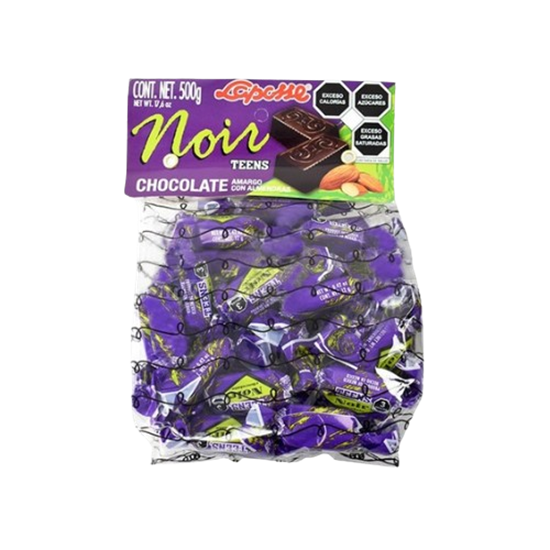 Imagen de Chocolate amargo con almendras Laposse Teens Noir 500g