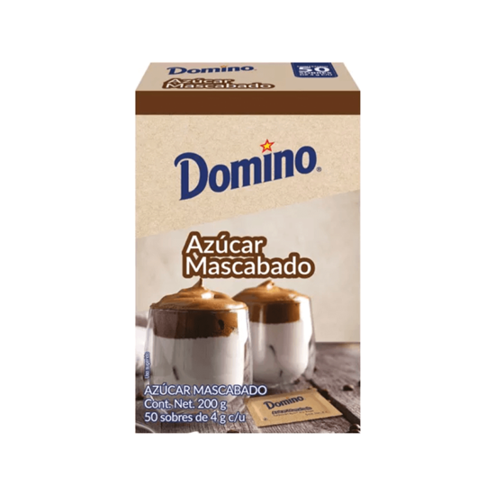 Imagen de Azúcar mascabado Domino 50 sobres individuales de 4g c/u (200g)