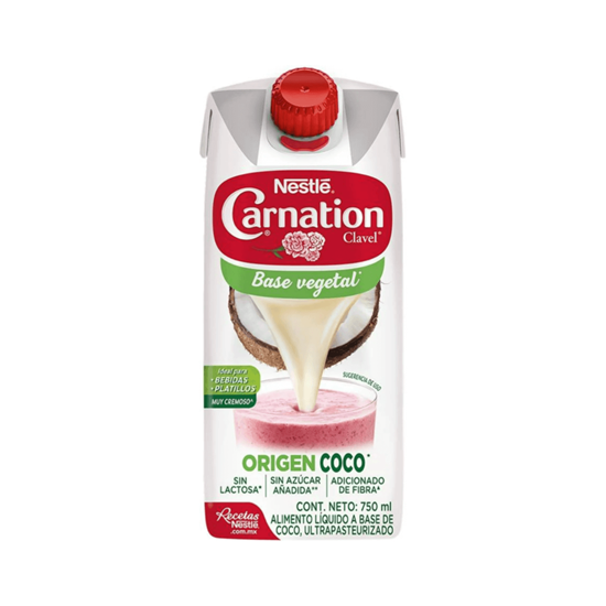 Imagen de Leche cremosa de coco Nestlé Carnation Clavel Base Vegetal Origen Coco 750ml