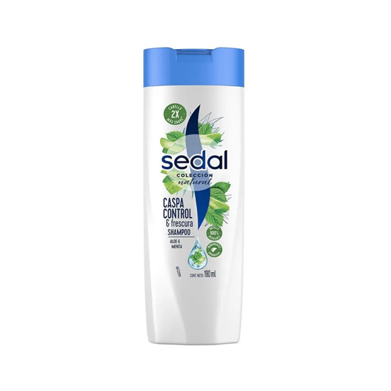 Imagen de Shampoo con aloe y menta Sedal Colección Natural Caspa Control & Frescura 180ml
