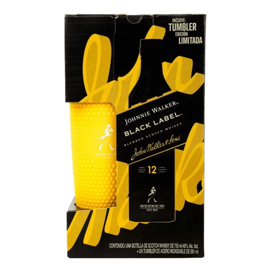 Imagen de Whisky escocés Johnnie Walker Etiqueta Negra Black Label 750ml + tumbler edición limitada