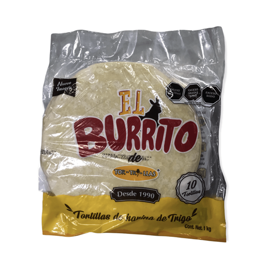 Imagen de Tortillas de harina de trigo El Burrito 10 pzas (1kg)