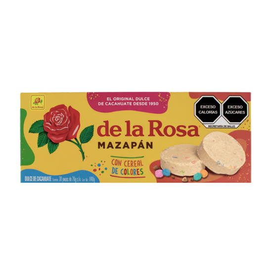 Imagen de Mazapán de la Rosa con cereal de colores caja con 30 pzas de 28g c/u (840g)