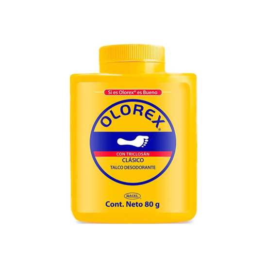Imagen de Talco desodorante con triclosán para pies Olorex Clásico 80g