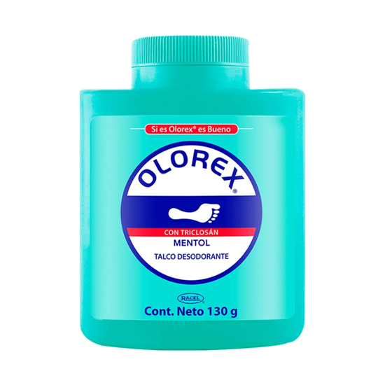Imagen de Talco desodorante con triclosán para pies Olorex Mentol 130g