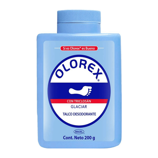 Imagen de Talco desodorante con triclosán para pies Olorex Glaciar 200g