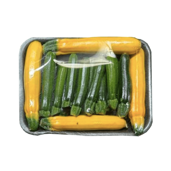 Imagen de Calabacín o zucchini mixto (verde y amarillo) en charola con 500g