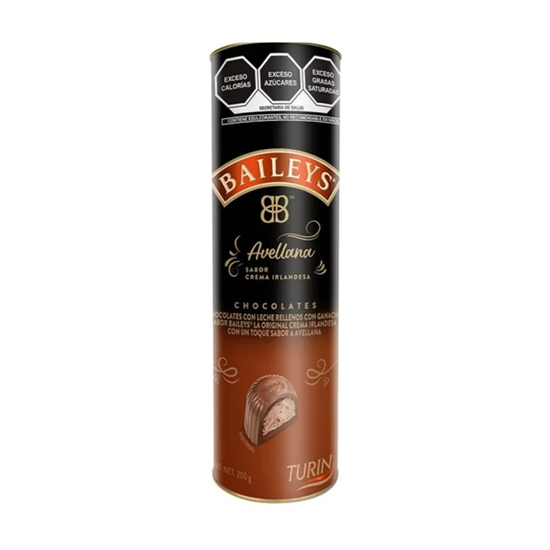 Imagen de Chocolate con leche relleno con ganache sabor crema irlandesa Baileys Avellana Turín tubo 200g